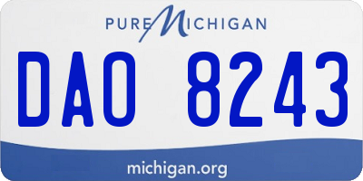 MI license plate DAO8243