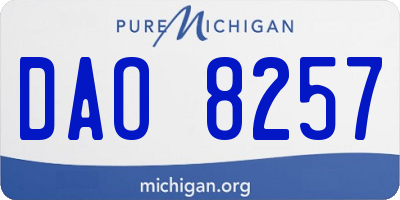 MI license plate DAO8257
