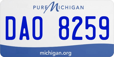 MI license plate DAO8259