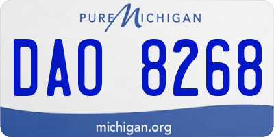 MI license plate DAO8268
