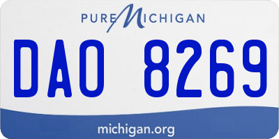 MI license plate DAO8269
