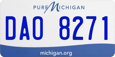 MI license plate DAO8271