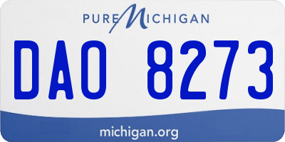 MI license plate DAO8273