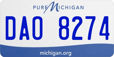 MI license plate DAO8274