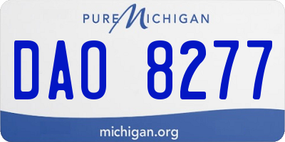 MI license plate DAO8277