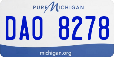 MI license plate DAO8278