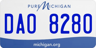 MI license plate DAO8280