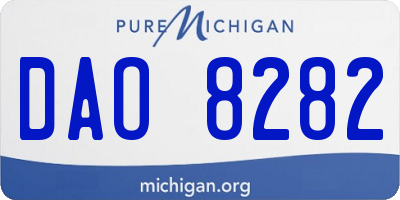 MI license plate DAO8282