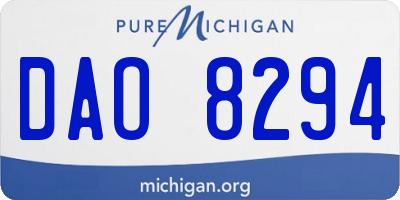 MI license plate DAO8294