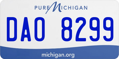 MI license plate DAO8299