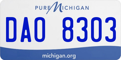 MI license plate DAO8303