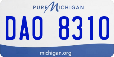 MI license plate DAO8310