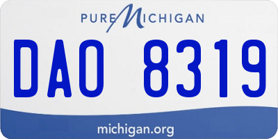 MI license plate DAO8319