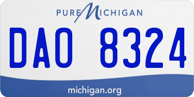 MI license plate DAO8324