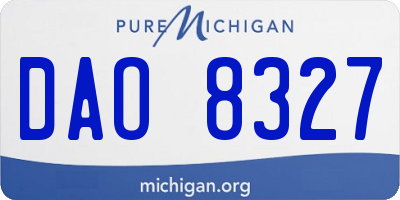MI license plate DAO8327