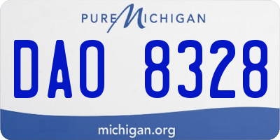 MI license plate DAO8328