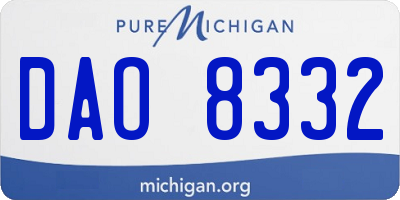 MI license plate DAO8332