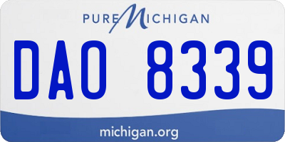 MI license plate DAO8339