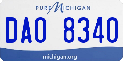 MI license plate DAO8340