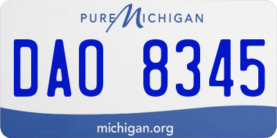MI license plate DAO8345