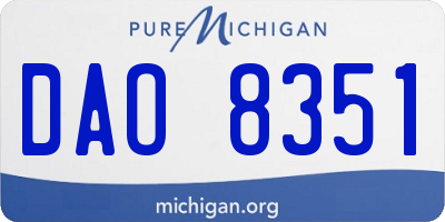 MI license plate DAO8351