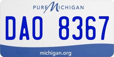 MI license plate DAO8367