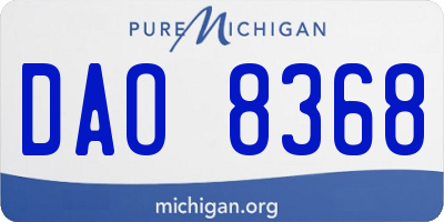 MI license plate DAO8368