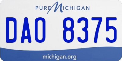 MI license plate DAO8375