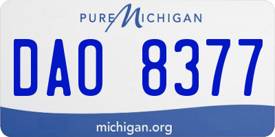 MI license plate DAO8377