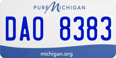 MI license plate DAO8383