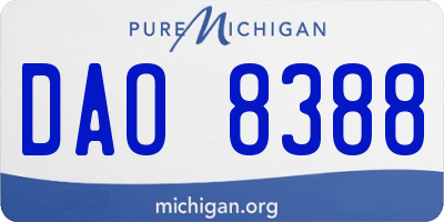 MI license plate DAO8388
