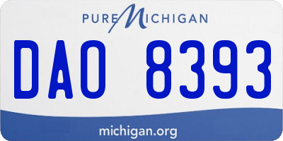 MI license plate DAO8393