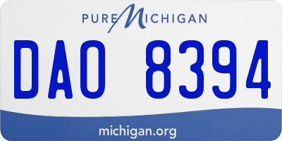 MI license plate DAO8394