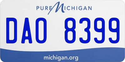 MI license plate DAO8399