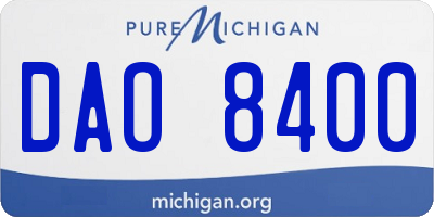 MI license plate DAO8400
