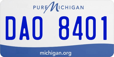 MI license plate DAO8401