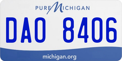 MI license plate DAO8406