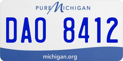 MI license plate DAO8412