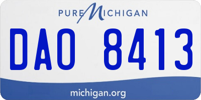 MI license plate DAO8413