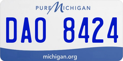 MI license plate DAO8424
