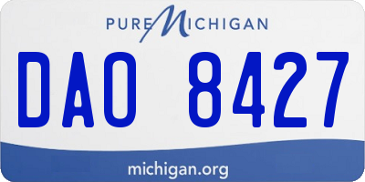 MI license plate DAO8427