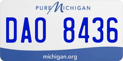 MI license plate DAO8436