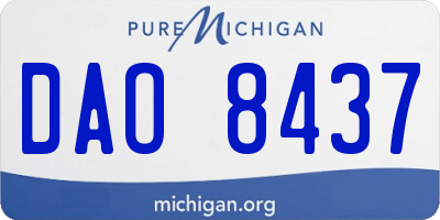 MI license plate DAO8437