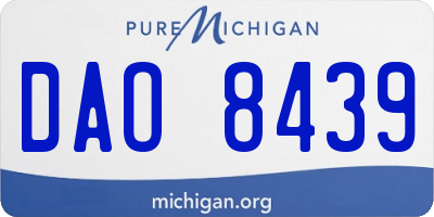 MI license plate DAO8439