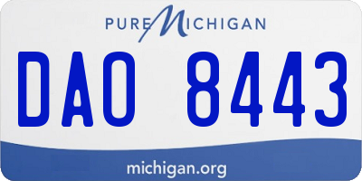 MI license plate DAO8443