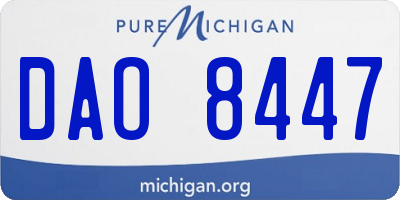 MI license plate DAO8447