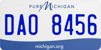 MI license plate DAO8456