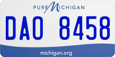 MI license plate DAO8458