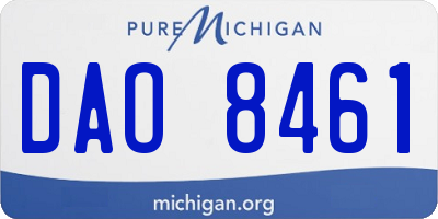 MI license plate DAO8461