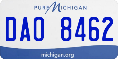 MI license plate DAO8462